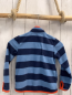 Preview:   Fleecejacke  Gr. 98  blau hellblaue Streifen hellroter Bund 