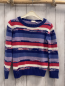 Preview:   Pullover  Gr. 122/128  lila flieder rot weiße Streifen Strick 