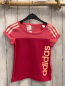 Preview: Adidas  T-Shirt  Gr. 116  rot rosa weiße Streifen 