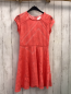 Preview:   Kleid  Gr. 140  zweilagig Koralle mit Blumen 