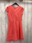 Preview:   Kleid  Gr. 140  zweilagig Koralle mit Blumen 