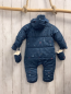 Preview: 2tlg  Winteroverall mit Handschuhen  Gr. 74  petrol bunte Punkte + Sterne 