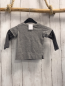 Preview: H&M Langarmshirt Gr. 74  grau + grau schwarz gestreifte Ärmel Snoopy