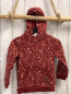 Preview:  Pullover Gr. 110  dunkelrot Blumen Kapuze