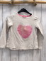Preview: H&M  Langarmshirt  Gr. 122  grau rosa Pailettenherz 