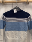 Preview:   Pullover  Gr. 122  blau + blau weiße Streifen + helllblau + hellgrau Strick