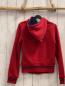 Preview:   Sweatjacke  Gr. 146/152  rot Kapuze blauer Streifenbund Flaggen Zahl 