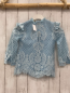 Preview: River Island  Bluse  Gr. 104  hellblau zweilagig hellblau weiße Blumenstickerei 