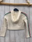 Preview: Juicy Coutur  Pullover  Gr. 116  creme Kapuze große Erbeere aus Pailetten Ärmel mit pink weiß grünem Streifen 