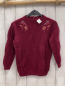 Preview: Sergent Major  Pullover  Gr. 116  weinrot Strick Rippen Blätter 