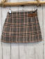 Preview: Next  Rock Gr. 128  rosa schwarz hellgrau kariert 20 % Wolle braune Schnalle 