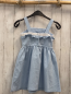 Preview: Janie & Jack  Kleid  Gr. 116  hellblau Spagettiträger weiße Brote mit Rautenstickerei