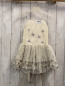 Preview: Stella Mc Cartney  Kleid  Gr. 116  creme zweilagiges Oberteil mit silber Sternen seitlich gesmokt Tüllrüschenrock mit silber Glitzersterne 
