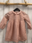 Preview: Next  Kleid  Gr. 98  rosa Oberteil mit Rippen weißen gestickten Blumen silber Bommel 