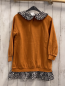 Preview: Next  Kleid  Gr. 134  rost weißer Kragen + Saum mit schwarzem Druck 