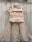 Preview: Monna Lisa  Kleid  Gr. 122  rosa Oberteil mit Schulterband silber Blumenstickerei Tüllüberrock mit silber Blume Unterrock 
