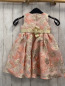 Preview: Monsoon Kleid  Gr. 92  rosa Unterkleid weiß leicht transparentes Überkleid mit rosa silber Reliefblumen goldenes Gürtelband mit Glitzer + Schleife 