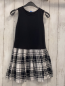 Preview: Mayoral  Kleid  Gr. 122/128  schwarzes Oberteil schwarz weiß gestreifter Rock
