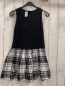 Preview: Mayoral  Kleid  Gr. 122/128  schwarzes Oberteil schwarz weiß gestreifter Rock