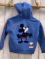 Preview: Disney  Sweatjacke  Gr. 122  hellblau Kapuze + rot beige Streifen auf den Ärmeln Micky Mouse 