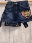 Preview: 2tlg Monnalisa  Jacke + Shorts  Gr. 110  blau Jeans Sterne abtrennbarer Teddybund Pailettenmausekopf auf der Rückseite der Jacke und der Vorderseite der Shorts
