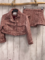 Preview: 2tlg Zara  Blazer + Shortsrock Gr. 134  weinrot hellgrau meliert Strick + weinrotes Futter 