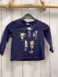Preview:   Langarmshirt  Gr. 110  blau Figuren mit golden Glitzer + Pailetten
