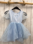 Preview:   Kleid Gr. 110  hellblau Oberteil mit Elsa Tüllrock mit silber Sternen und Monden 