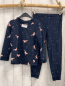 Preview: 2tlg  Schlafanzug Gr. 110  blau rosa Pferde + Sterne
