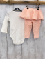 Preview: 2tlg Carter´s  Langarmbody + Leggings  Gr. 74  weiß goldene Schrift + rosa mit goldenen Punkten + Tüllrock