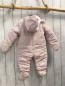 Preview: Steiff  Winteroverall Gr. 68  rosa Plüschbärenkopf 