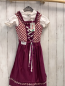 Preview: neu Alphorn 3tlg Trachtenkleid + Bluse + Schürze  Gr. 116  bordeauxrot weiß kariert + brombeere + weiß NP 49,99 € reduziert auf 39,99€
