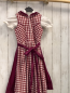 Preview: neu Alphorn 3tlg Trachtenkleid + Bluse + Schürze  Gr. 116  bordeauxrot weiß kariert + brombeere + weiß NP 49,99 € reduziert auf 39,99€