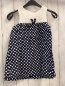 Preview: Salt & Pepper  Kleid  Gr. 98  weißes Oberteil mit Lochstickerei blauer Rock mit weißen Punkten 