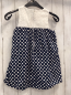 Preview: Salt & Pepper  Kleid  Gr. 98  weißes Oberteil mit Lochstickerei blauer Rock mit weißen Punkten 
