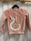 Preview:   Pullover  Gr. 128  rosa Plüsch Schwan mit goldenen Pailetten