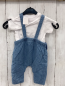 Preview: 2tlg  T-Shirt + Latzhose Gr. 68  weiß + blau weiße Streifen