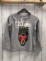 Preview: Name it  Langarmshirt  Gr. 104  hellgrau Dinokopf Schrift 