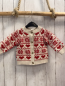 Preview: H&M  Strickjacke  Gr. 74  weiß rote Herzen + Kristall