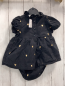 Preview: H&M  Playsuit  Gr. 68  schwarz goldene Herzen Rüschenbund 