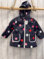 Preview: Jacadi  Regenjacke  Gr. 92  blau bunte Punkte Lack weißer Bund 