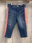 Preview: Trussardi  Hose  Gr. 74  blau Jeans rosa Seitenstreifen mit weißer Schrift 