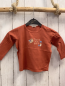 Preview: Benetton Langarmshirt  Gr. 80  rost Hase Schrift Blätter 