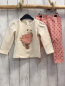 Preview: 2tlg Mayoral  Langarmshirt + Leggings  Gr. 86  creme Heißluftballon mit Tieren + rosa mit braunen Punkten 