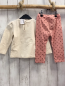 Preview: 2tlg Mayoral  Langarmshirt + Leggings  Gr. 86  creme Heißluftballon mit Tieren + rosa mit braunen Punkten 