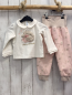 Preview: 2tlg Mayoral  Langarmshirt + Jogginghose  Gr. 86  weiß mit Kragen Plüschigel goldene Glitzerschrift + rosa mit Igeln 