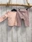 Preview: 2tlg Staccato  Langarmshirt + Leggings  Gr. 62  rosa Schrift Rüschen + rosa graue Streifen