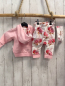 Preview: 3tlg Baby Sweets  Pullover Jogginghose + Stirnband  Gr. 68  rosa + weiß mit Blumen 