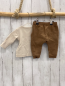 Preview: 2tlg Hust & Claire  Langarmshirt + Jogginghose  Gr. 62  sand Maus mit Gewicht + hellbraun 