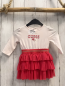 Preview: Guess  Kleid  Gr. 68  rosa Oberteil mit Schrift roter Tüllrüschenrock